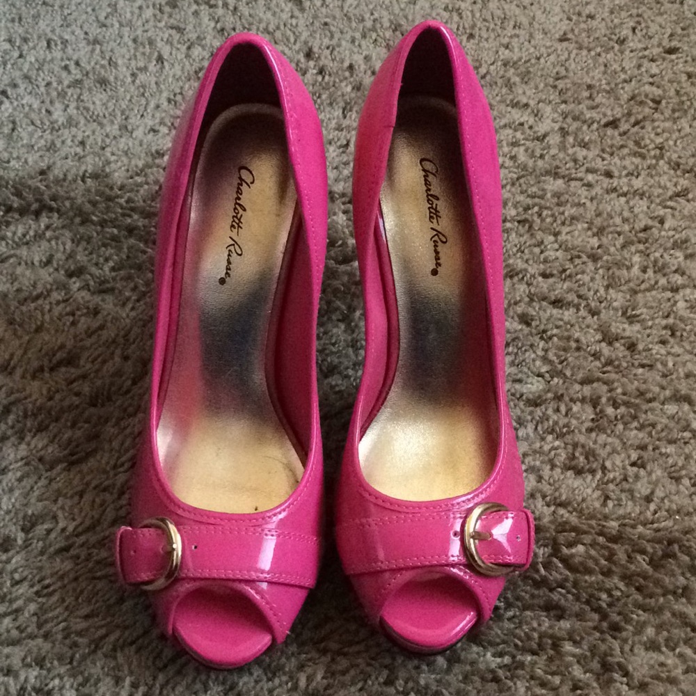 Hot pink pumps
